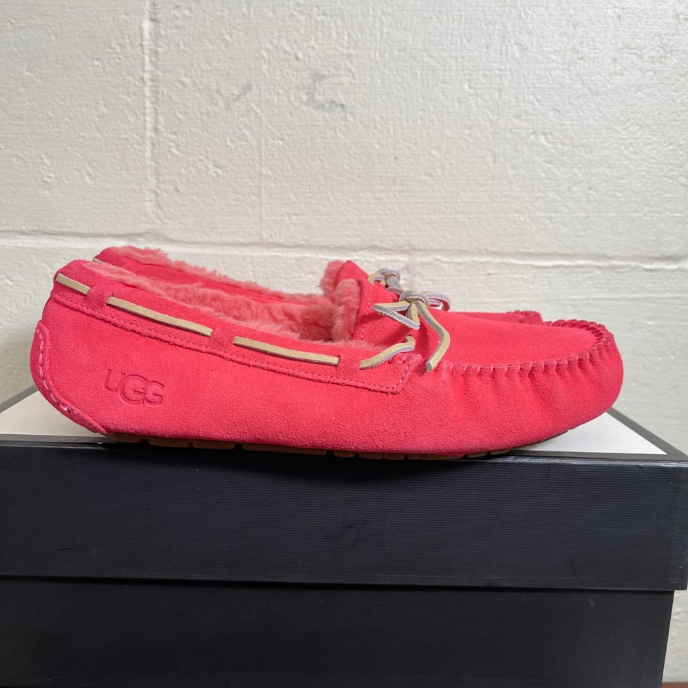 UGG Dakota 1107949 Pink Suede Shearling Moccasin Slipper Slip On Women's 11 US